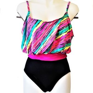 ISLAND NATIVE Retro Swimsuit Vintage '80s Colorful